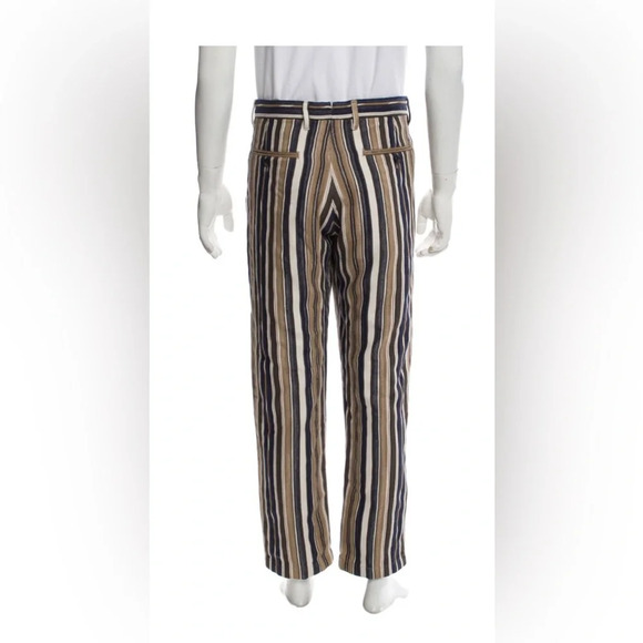 Closed striped straight leg pant Italian fabric size 32 - Picture 2 of 9